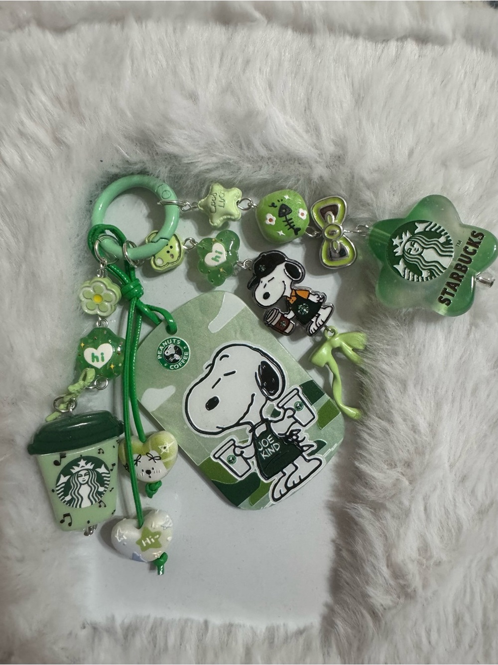 Starbucks Green Snoopy Bag Charm Set